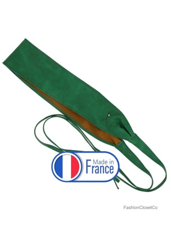 Faux Leather Wide Obi Belt with Lace-up Closure